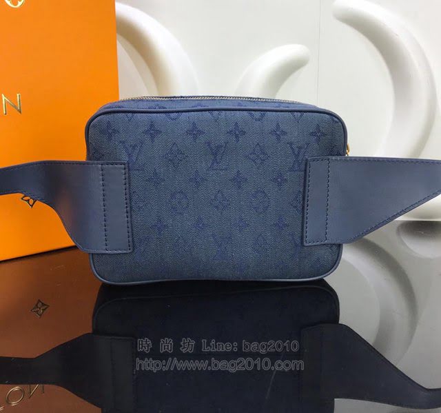 LV腰包 路易威登Outdoor腰包 海軍藍丹寧布 LV男士休閒腰包 LV挎包  ydh2965